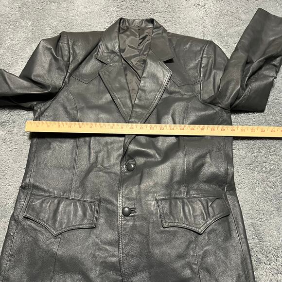 VTG Miller Stockman Western Blazer Mens 40 Gray Leather 2 Button Single Vent - Picture 9 of 12